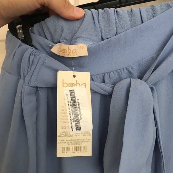 Light blue unlined maxi skirt - Picture 4 of 5